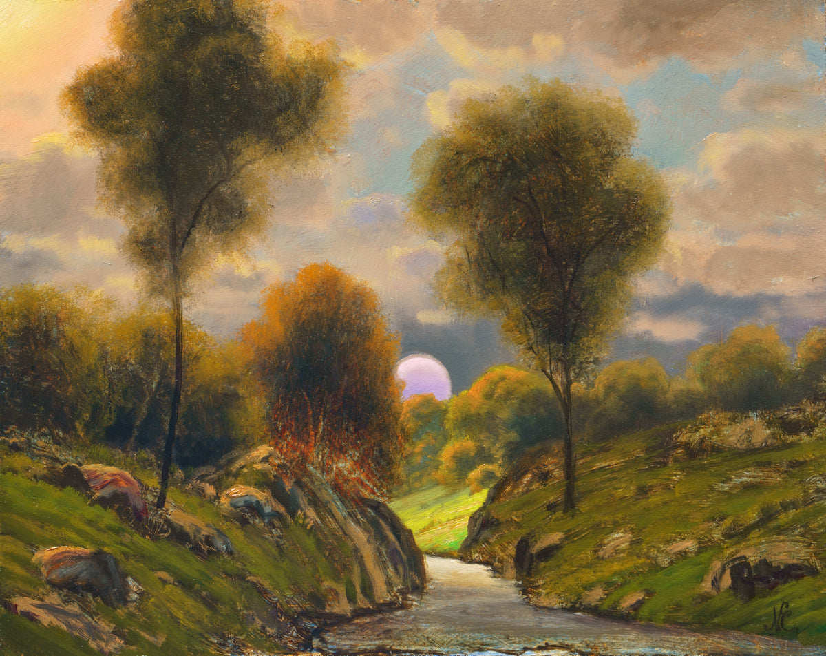 Storm Light Glow, original oil painting by Nathan Clements