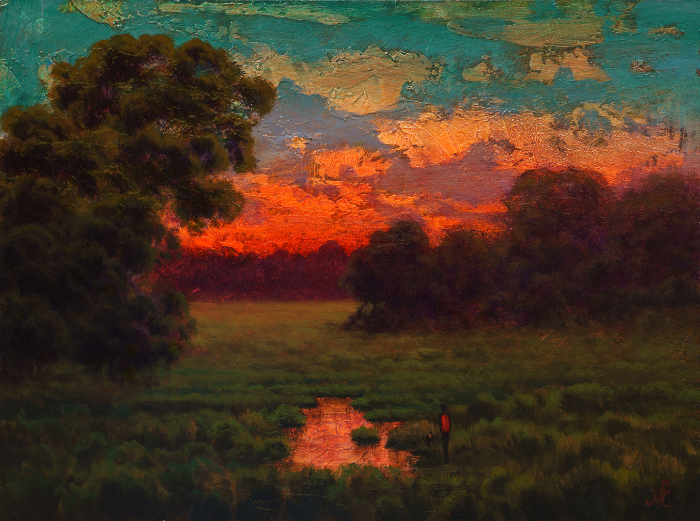 Ember in the Sky, original oil painting by Nathan Clements