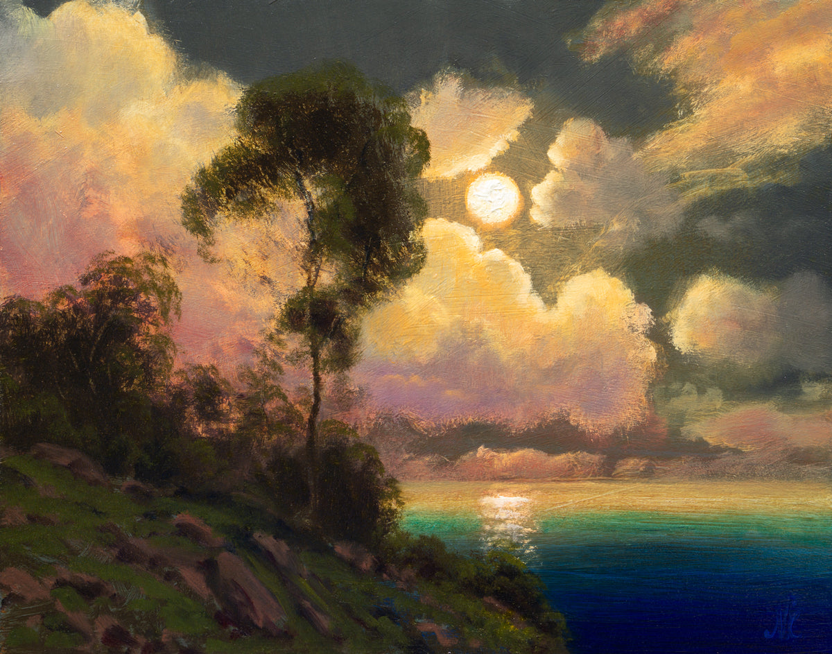 Pearly Moon Love, original oil painting by Nathan Clements
